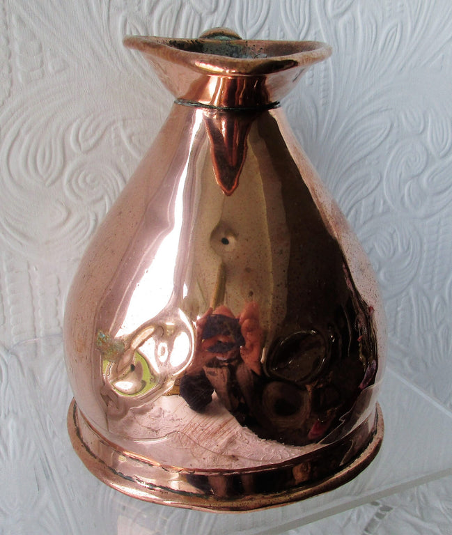 Antique Victorian Copper Pint Measure ~ Derby Excise Stamp