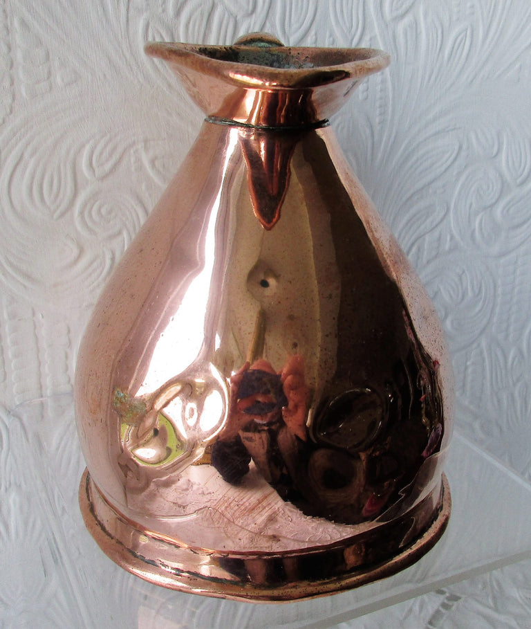 Antique Victorian Copper Pint Measure ~ Derby Excise Stamp