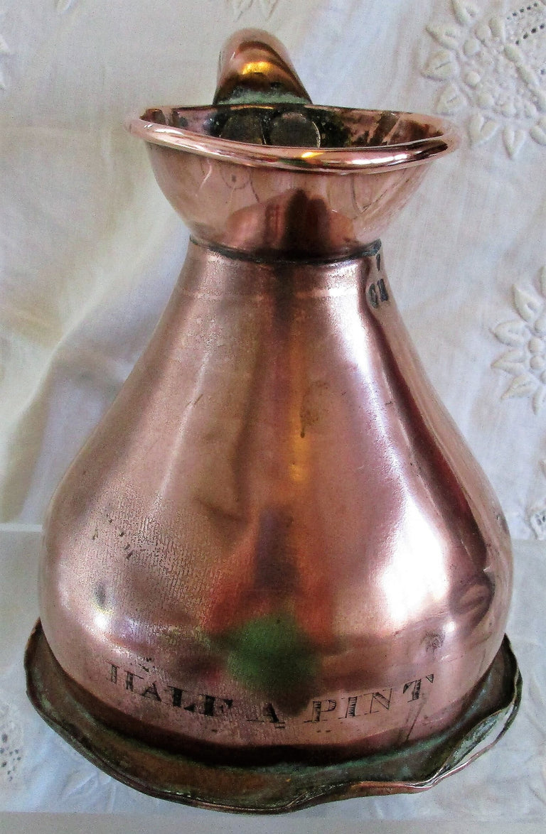 Antique English Victorian Copper Half Pint Measure