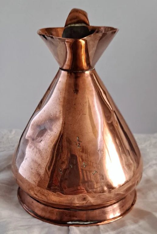 Antique English Victorian Copper Half Pint Measure
