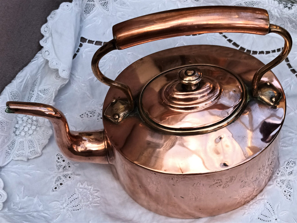 Antique English Victorian Copper Kettle