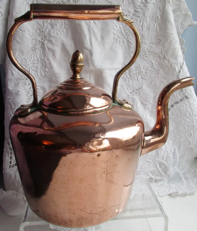 Antique English Victorian Copper Kettle