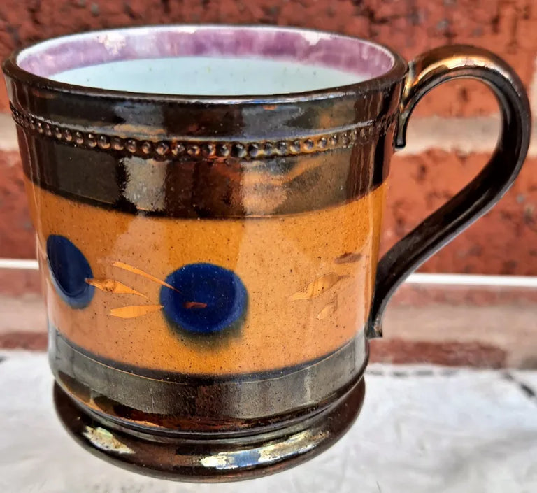 Antique Victorian Copper Lustre Mug