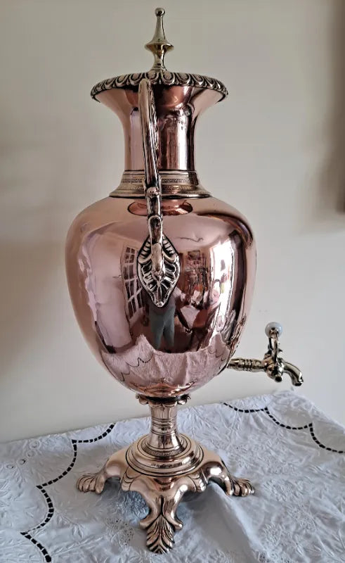 Antique English Victorian Copper Samovar