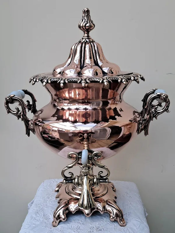 Antique English Victorian Copper Samovar