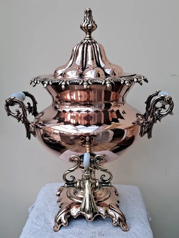 Antique English Victorian Copper Samovar