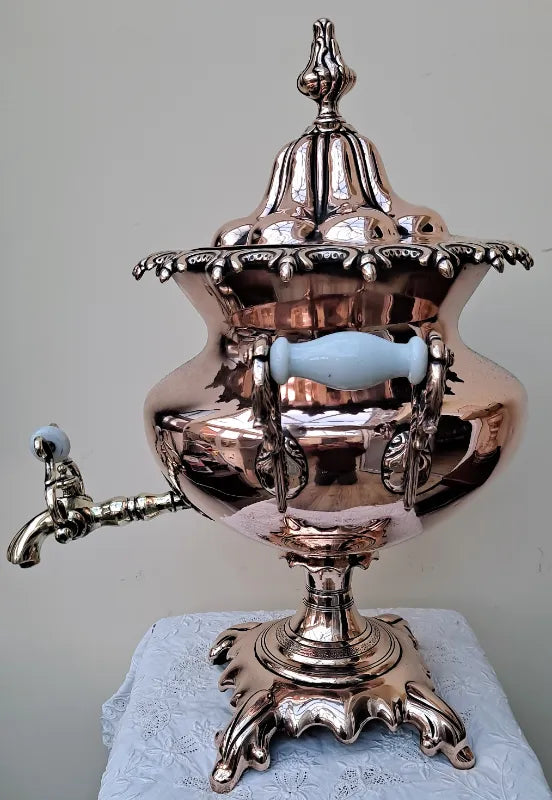 Antique English Victorian Copper Samovar