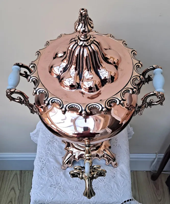Antique English Victorian Copper Samovar