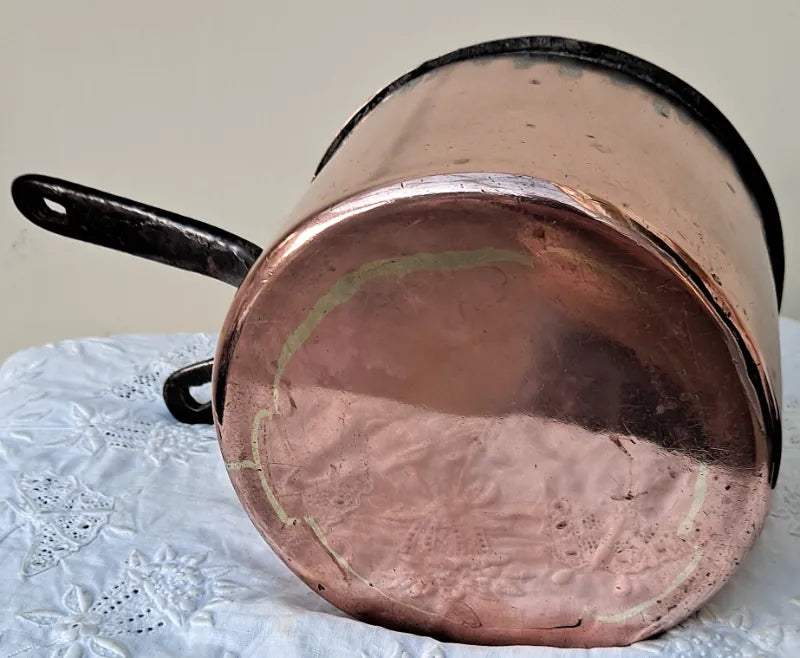 Antique English Victorian Copper Saucepan and Cover