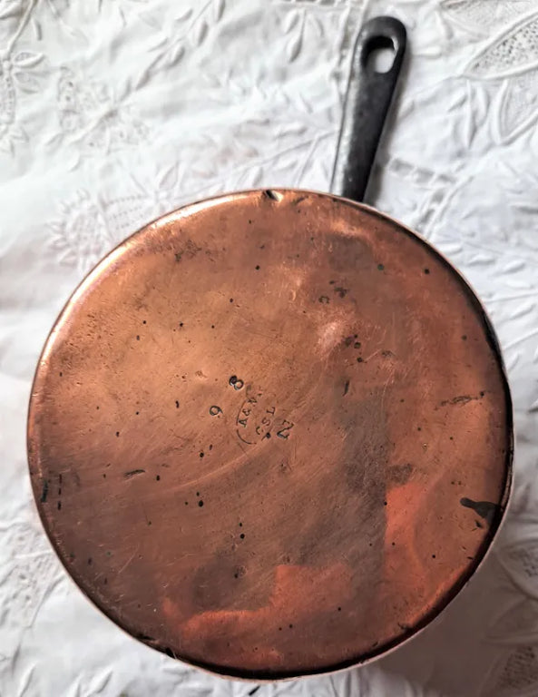Antique English Victorian Copper Saucepan and Cover