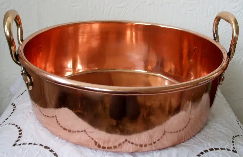 Antique English Victorian Copper Cream Setting Pan
