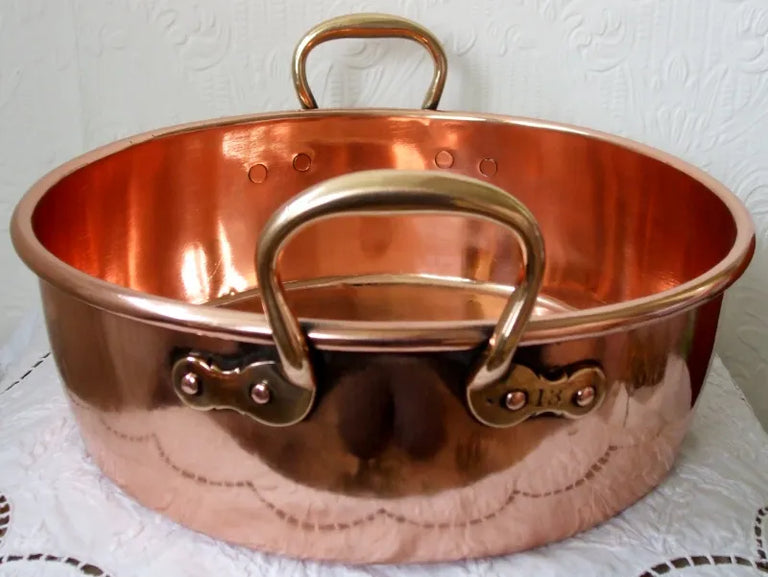 Antique English Victorian Copper Cream Setting Pan