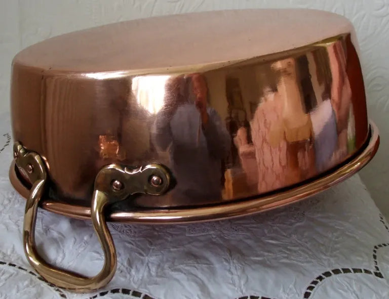 Antique English Victorian Copper Cream Setting Pan