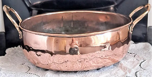 Antique English Victorian Copper Cream Setting Pan