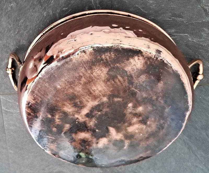Antique English Victorian Copper Cream Setting Pan