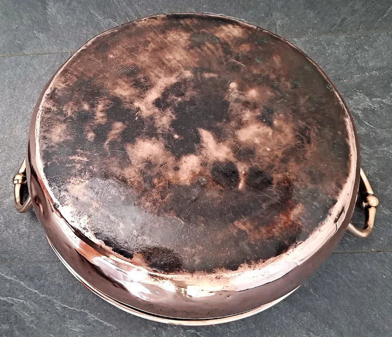 Antique English Victorian Copper Cream Setting Pan