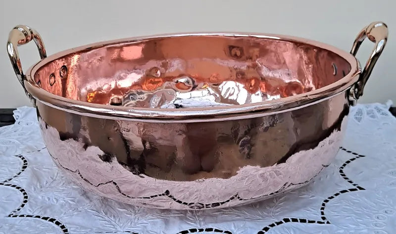 Antique English Victorian Copper Cream Setting Pan