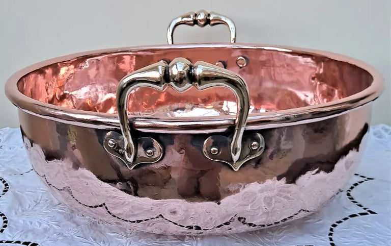 Antique English Victorian Copper Cream Setting Pan