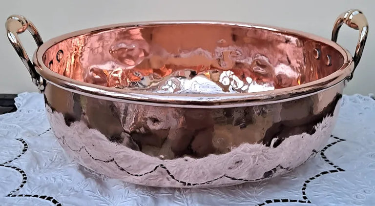 Antique English Victorian Copper Cream Setting Pan