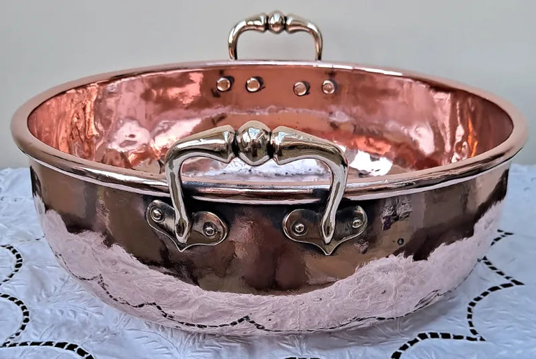Antique English Victorian Copper Cream Setting Pan
