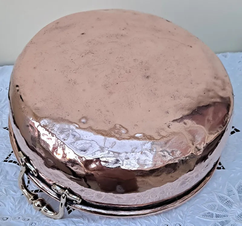 Antique English Victorian Copper Cream Setting Pan