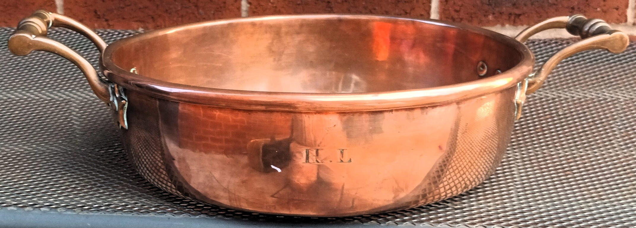 Antique English Victorian Copper Cream Setting Pan