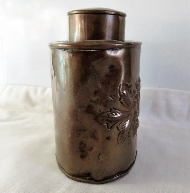 Antique Victorian Copper Tea Caddy ~ Henry Loveridge & Co.