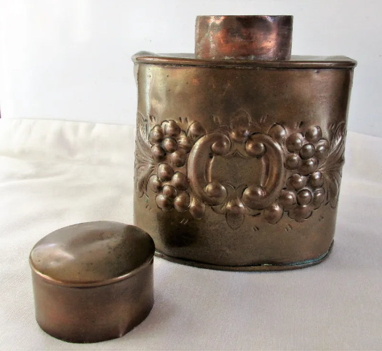 Antique Victorian Copper Tea Caddy ~ Henry Loveridge & Co.