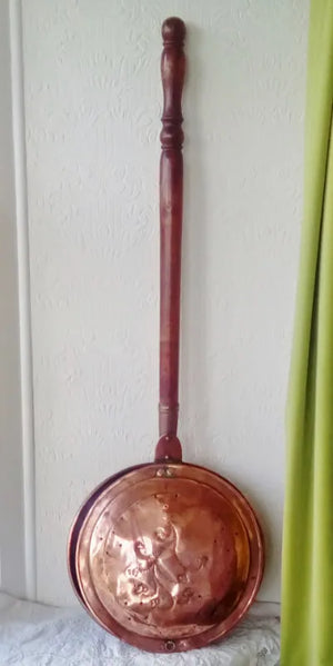 Antique English Georgian Copper Warming Pan