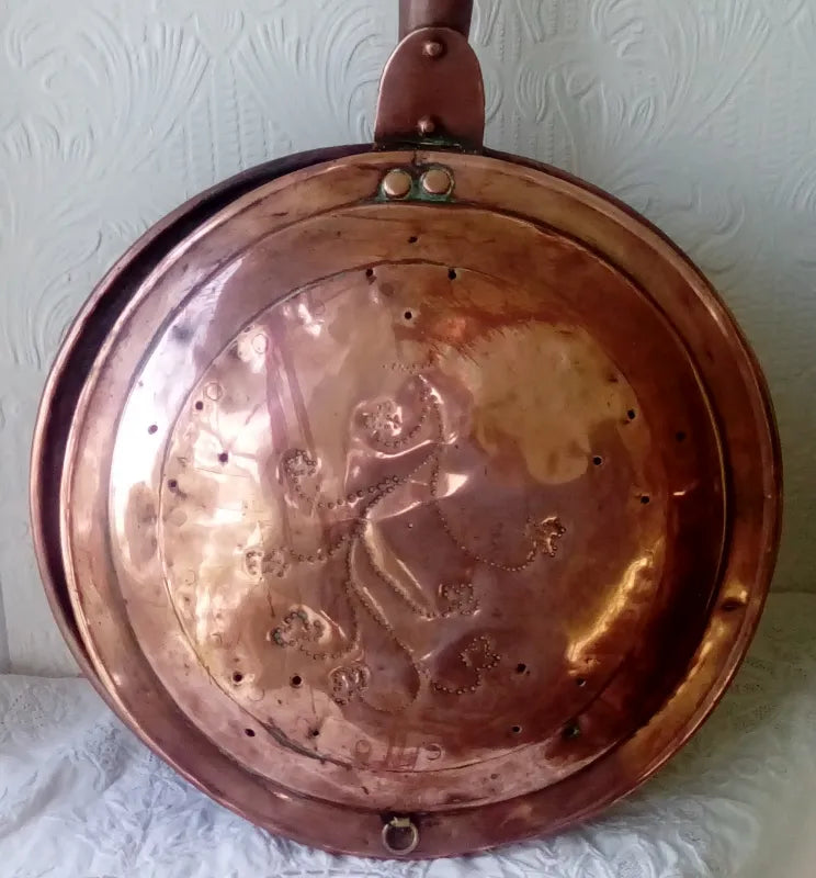 Antique English Georgian Copper Warming Pan