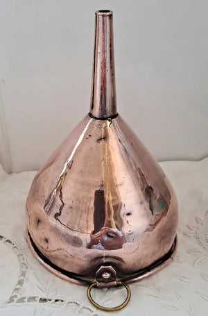 Antique English Georgian Copper Wine Funnel