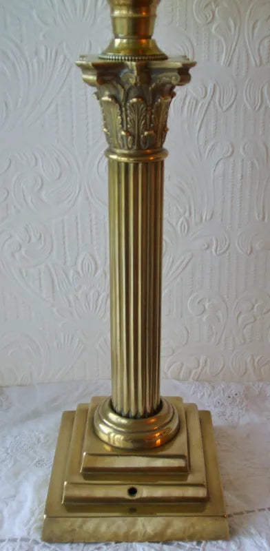 Antique English Victorian Vaseline Glass Oil Lamp