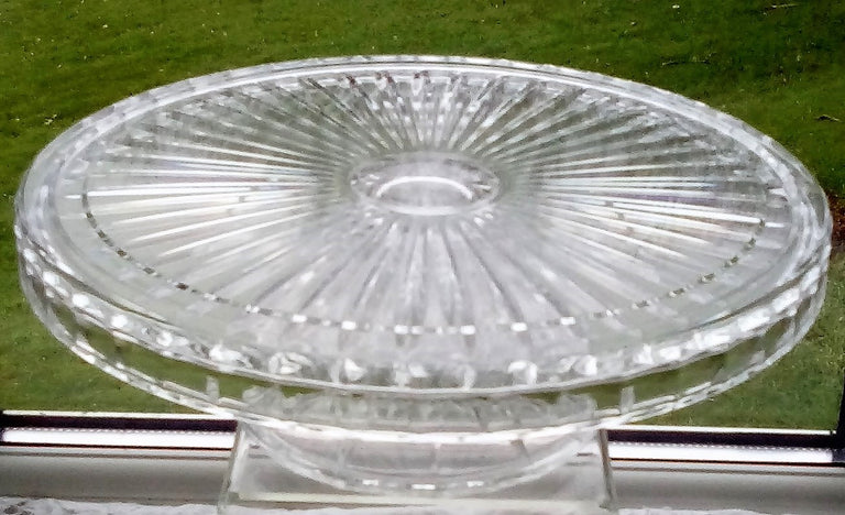 Antique Victorian Moulded and Cut Glass Covered Cake Stand