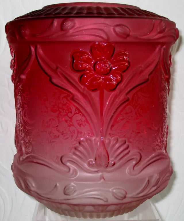 Antique English Victorian Cranberry Glass Lampshade
