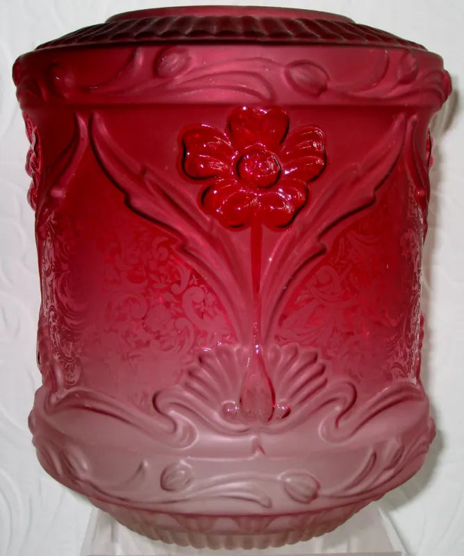 Antique English Victorian Cranberry Glass Lampshade