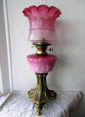 Antique English Victorian Oil Lamp
