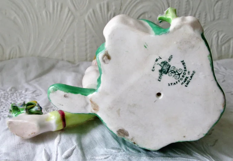 Vintage Crown Staffordshire Porcelain Figure, Picking Flowers ~  T.M. Bayley