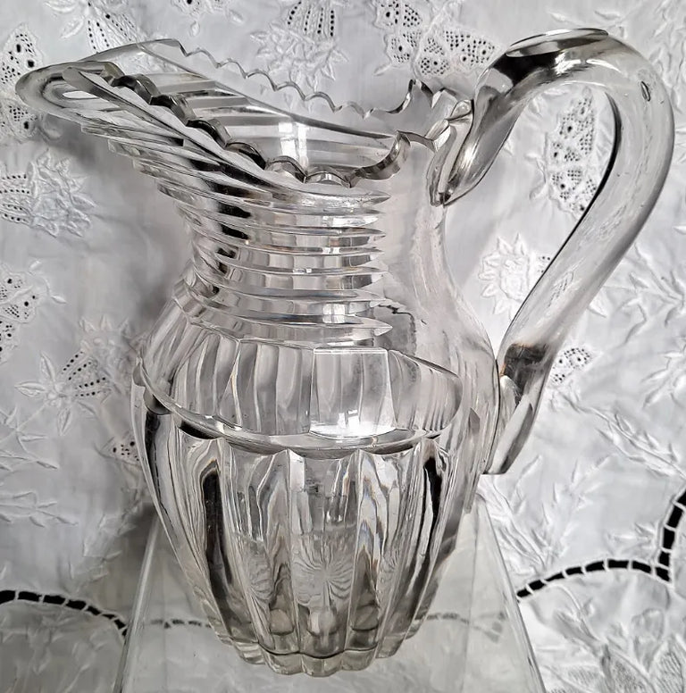 Antique Late Regency Cut Glass Water Jug