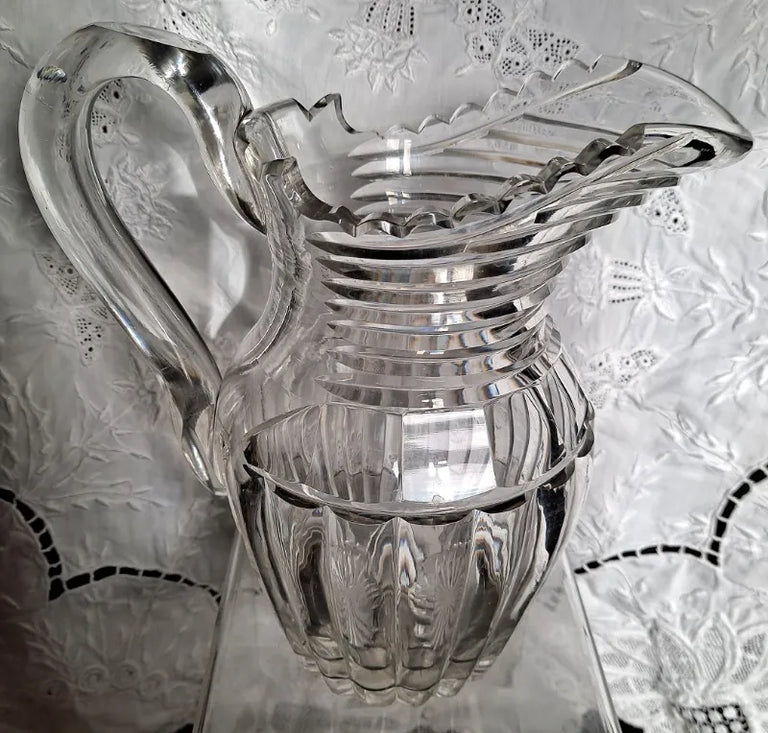 Antique Late Regency Cut Glass Water Jug