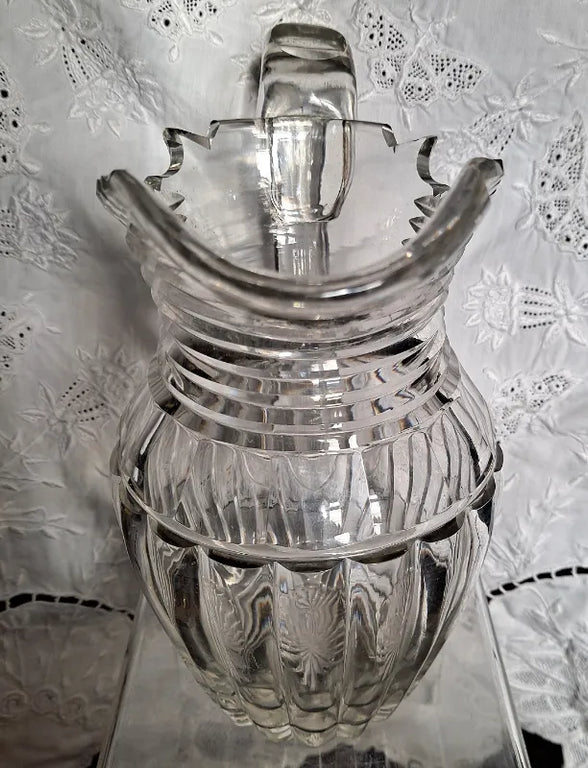 Antique Late Regency Cut Glass Water Jug