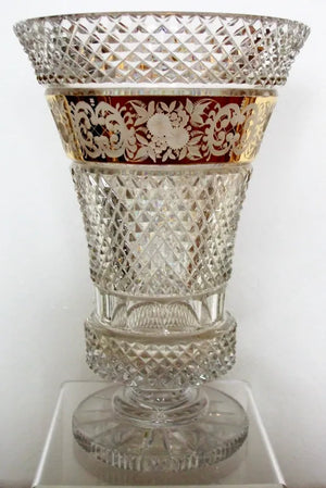 Cut Glass Gilded Vase