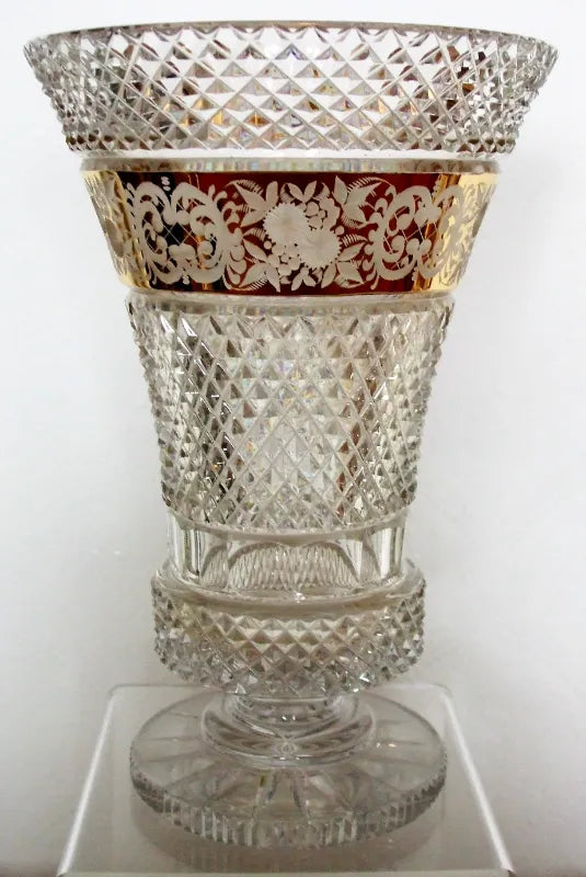 Cut Glass Gilded Vase