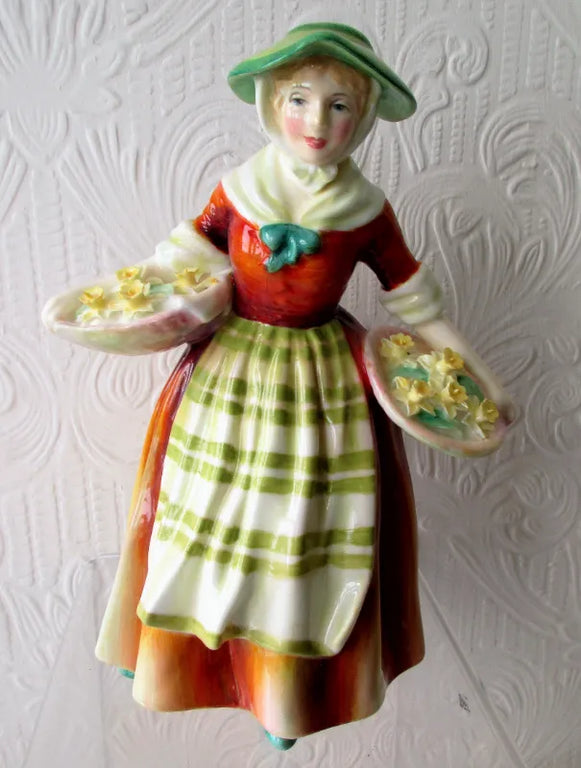 Vintage Royal Doulton Porcelain  Figurine ~ Daffy Down Dilly ~ HN 1712 ~ Rare Colour