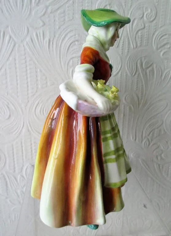 Vintage Royal Doulton Porcelain  Figurine ~ Daffy Down Dilly ~ HN 1712 ~ Rare Colour