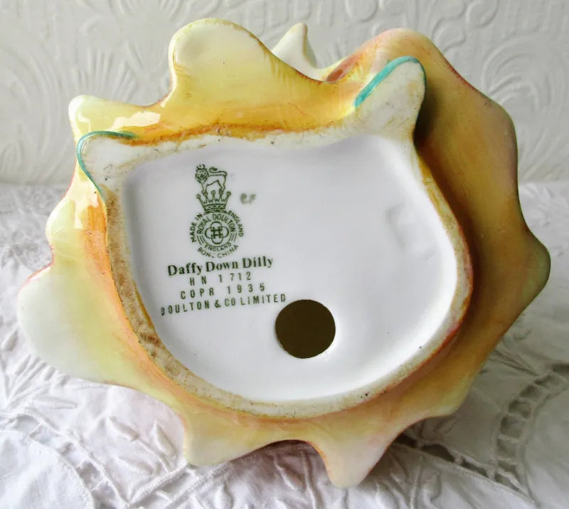 Vintage Royal Doulton Porcelain  Figurine ~ Daffy Down Dilly ~ HN 1712 ~ Rare Colour