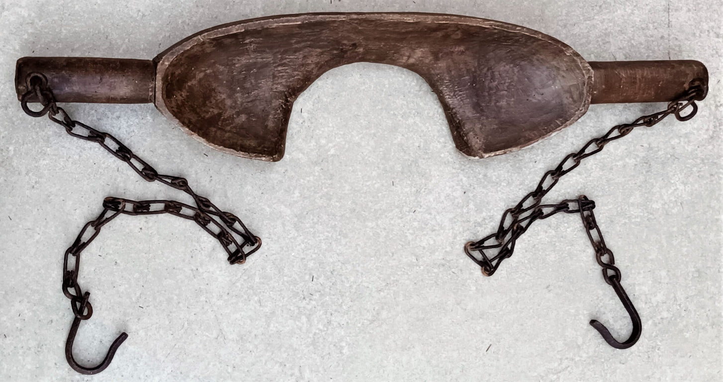 Antique English Victorian Beech Dairy Maid's Shoulder Yoke