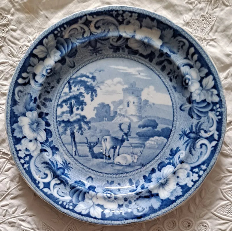 Antique Georgian Blue & White Transfer 