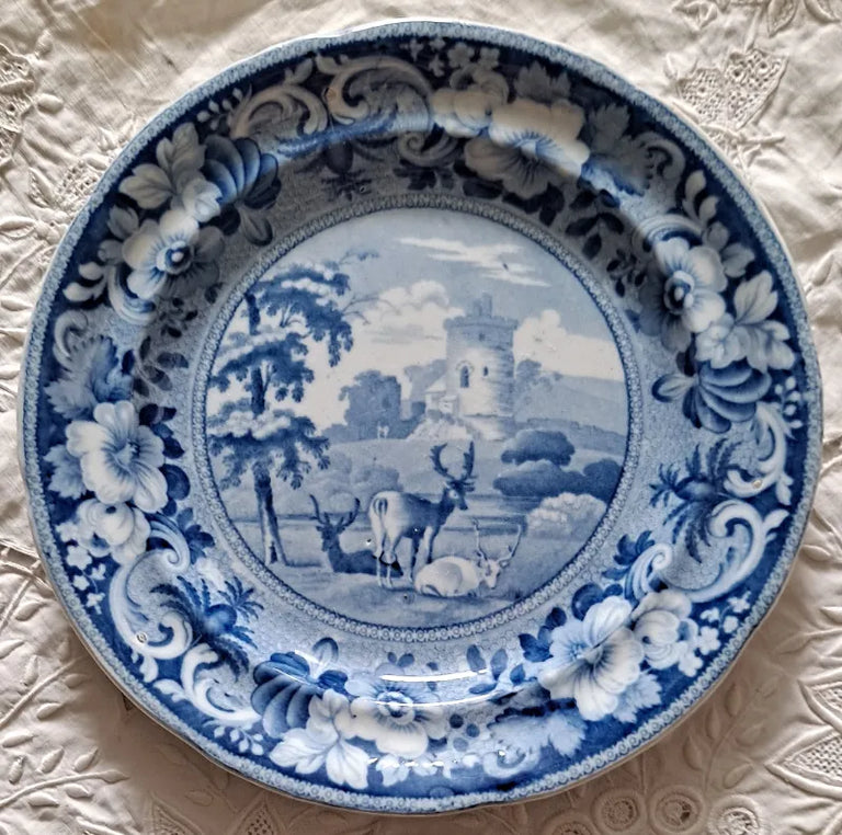 Antique Georgian Blue & White Transfer 