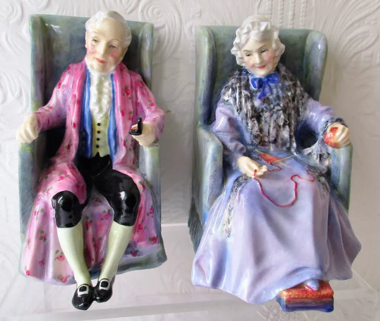 Vintage Pair of Royal Doulton Porcelain Figurines ~ 