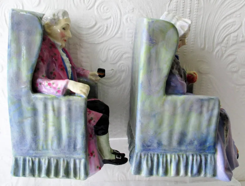 Vintage Pair of Royal Doulton Porcelain Figurines ~ 